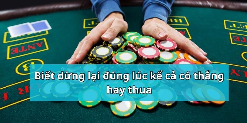 Biết dừng lại đúng lúc kể cả có thắng hay thua